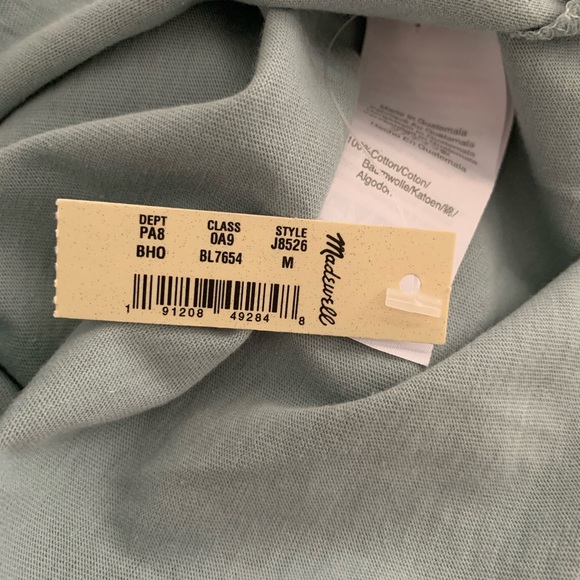 M MADEWELL tee NWT crew neck seafoam blue grey T - Picture 4 of 7